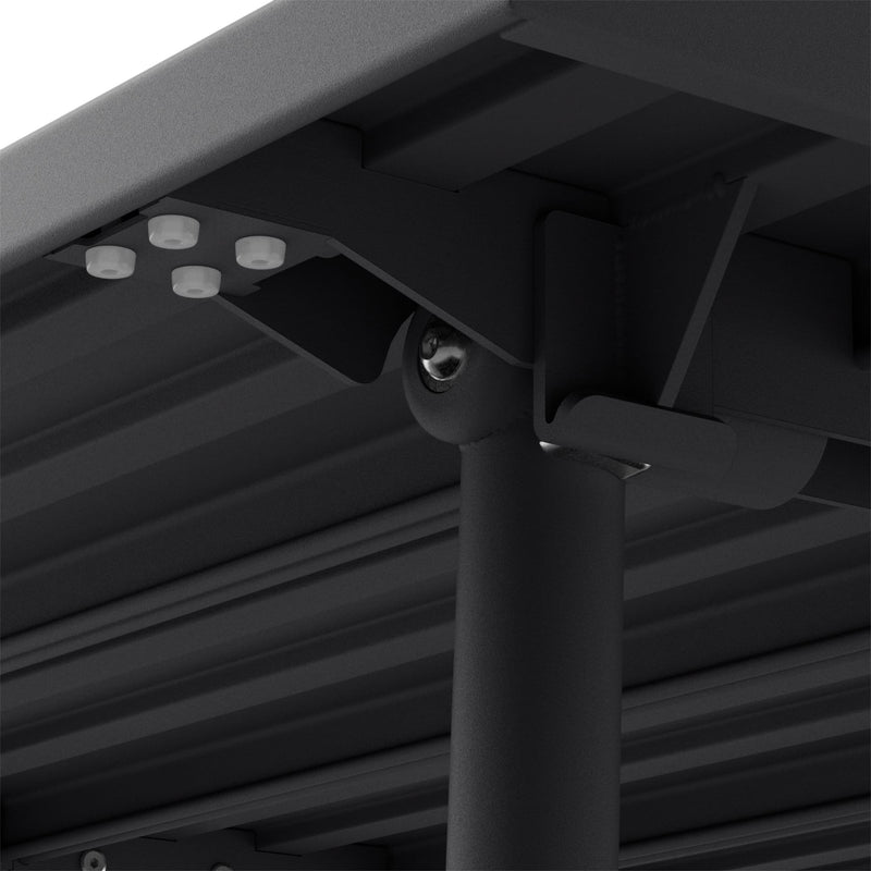 Fred’s Outdoor Table with foldable legs, showcasing its sleek aluminum design and practicality for outdoor gatherings.