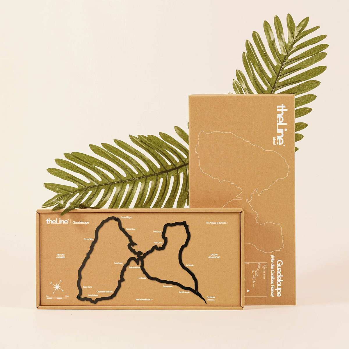 The Guadeloupe Line: Sleek metal silhouette capturing the iconic shape of Guadeloupe, blending natural beauty and elegance.
