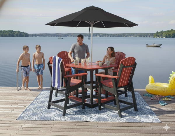 Krahn 34" x 36" Bistro Table with 4 Chairs