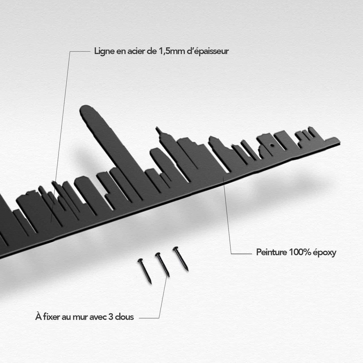 Hong Kong Line silhouette reflects the city’s dynamic energy with landmarks like Central Plaza and IFC Two.