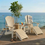 Two Krahn Adirondack Chairs on a deck overlooking the ocean