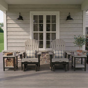Porch setting with two Krahn Adirondack Deluxe Gliders with two Krahn end tables