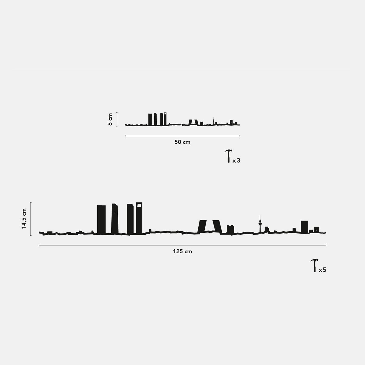 Decorate with Madrid Line art—crafted to showcase the city&#39;s dynamic skyline in 50 cm and 125 cm versions.
