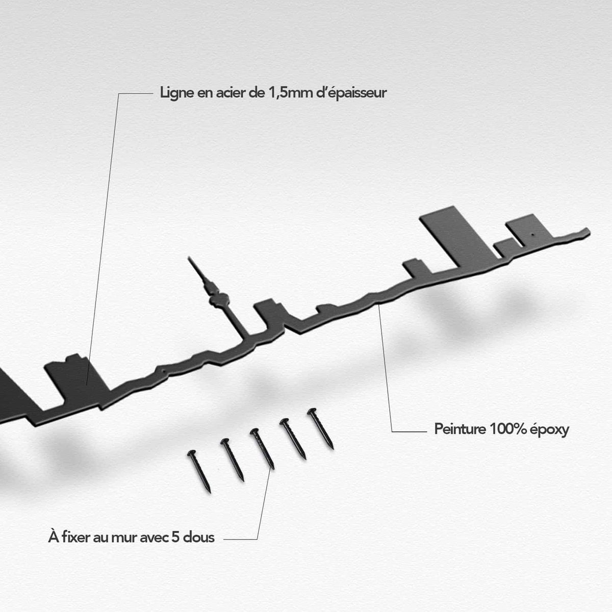 Celebrate Madrid’s architectural marvels like the Picasso Tower with this sleek Line art silhouette for any space.