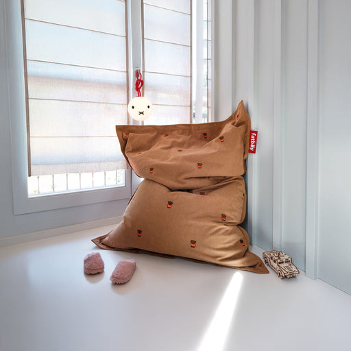 A playful indoor bean bag featuring Miffy embroidery and Fatboy’s signature comfort.
