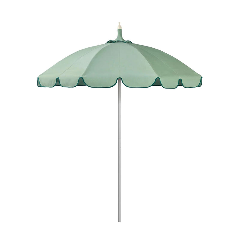 Finished in Sage, Pagoda combines vintage-inspired form, fade-resistant fabric, and a vented canopy for elegant, reliable outdoor shade.