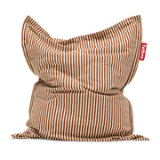 Lightweight indoor bean bag with striped terry fabric in Cognac Cream and long-lasting comfort.