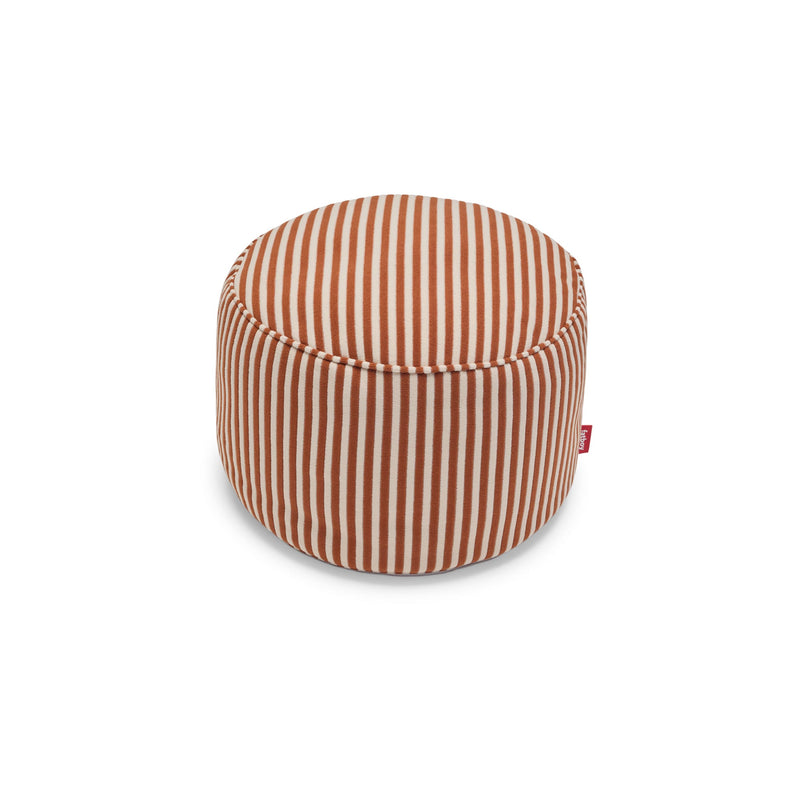 Plush terry pouf in Cognac Cream with a compact shape and warm, textured comfort.