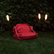 Weather-resistant Fatboy Prêt-A-Racket lights, perfect for Canadian gardens and balconies year-round.