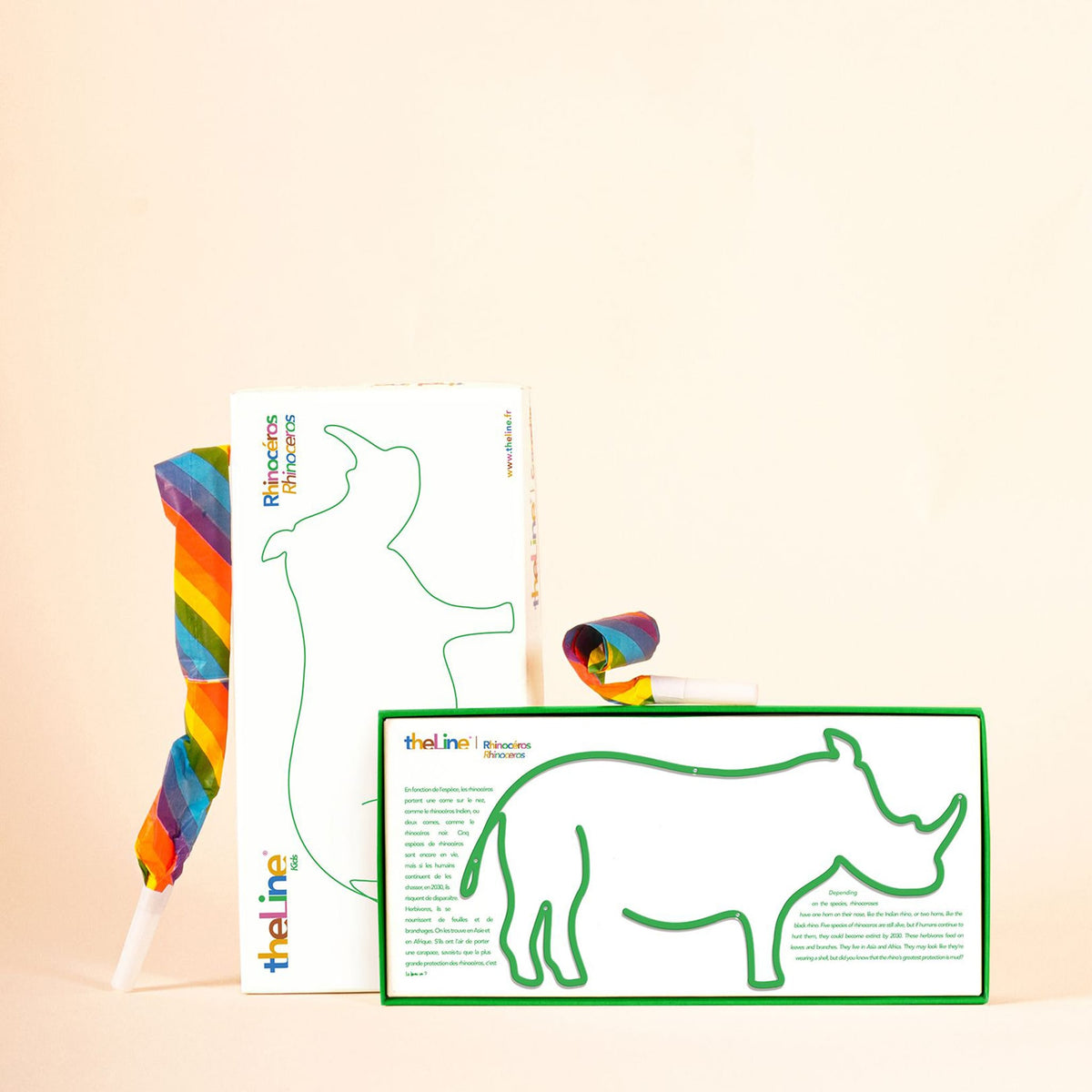 Stylish Rhinoceros Line art captures a fun rhino, ideal for decorating nurseries, playrooms, or children&#39;s rooms.