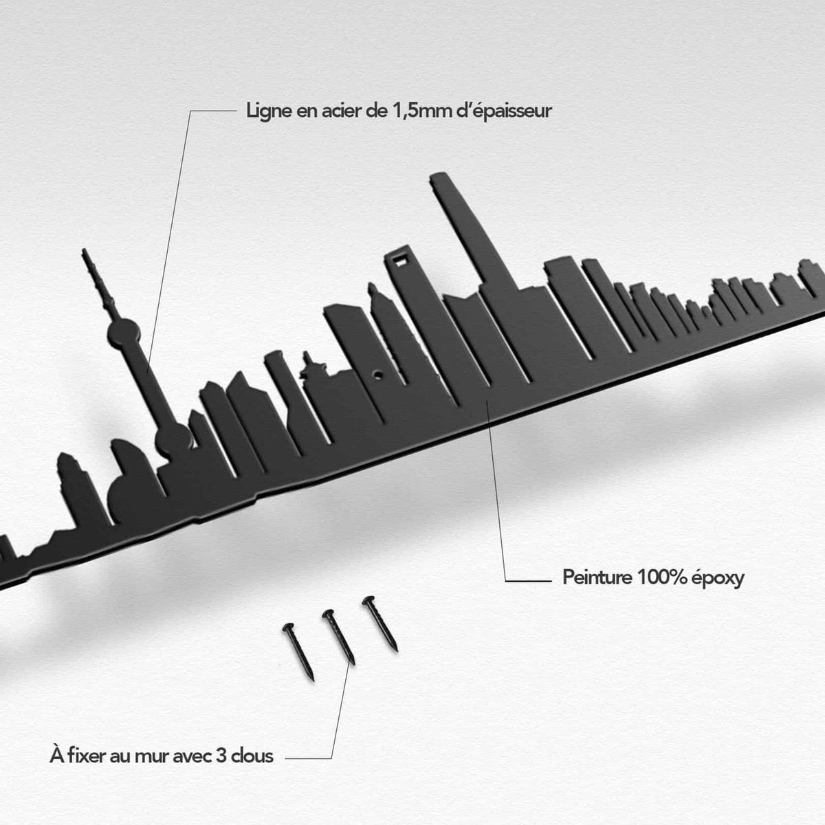 Minimalist Shanghai Line showcases the skyline from the Bund, perfect for décor or as a tribute to the city&#39;s beauty.
