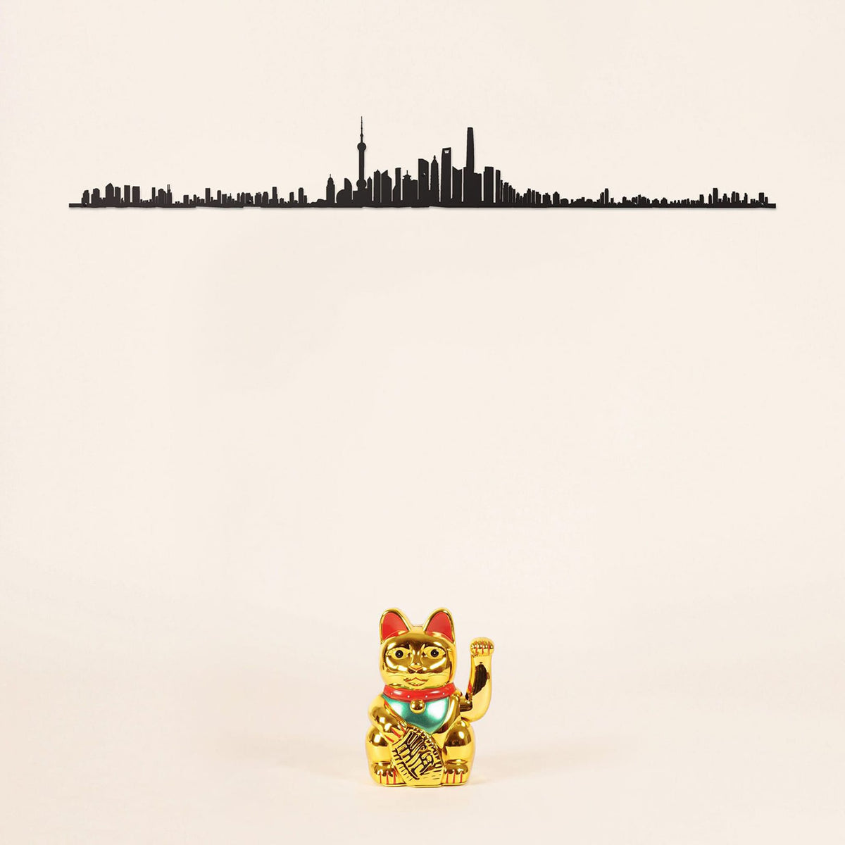 Stylish Shanghai Line art captures the city’s dynamic skyline, including Pudong and Hongkou districts in sleek design.