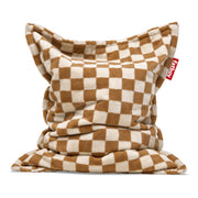 Plush teddy bean bag in Almond Cream with a slim profile, perfect for bedrooms, reading corners, and lounging.