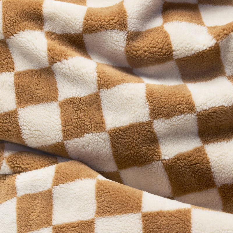 Close-up of the plush teddy bean bag in Almond Cream.