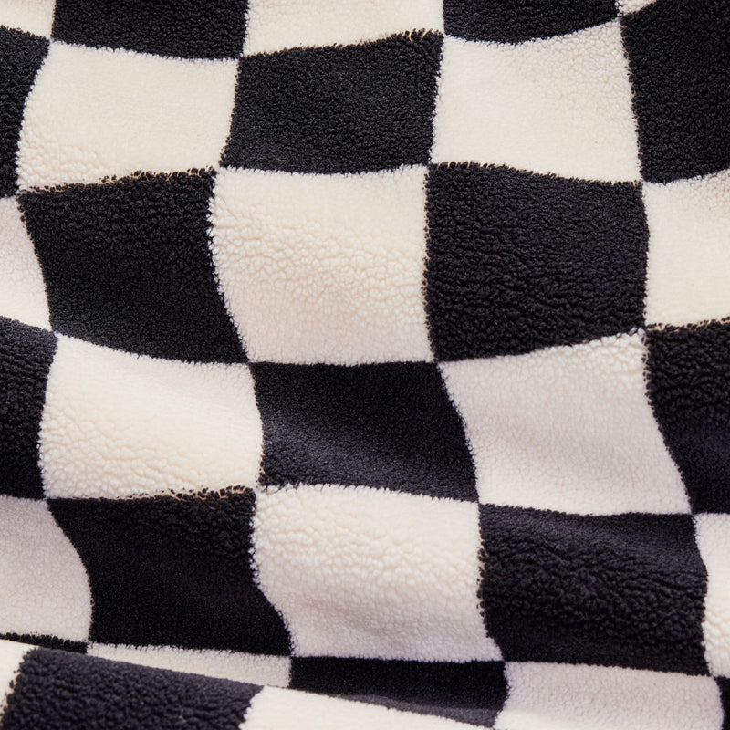 Close-up of the plush teddy bean bag in Black Ecru.