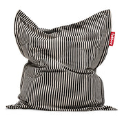 Lightweight indoor bean bag with striped terry fabric in Black Cream and long-lasting comfort.