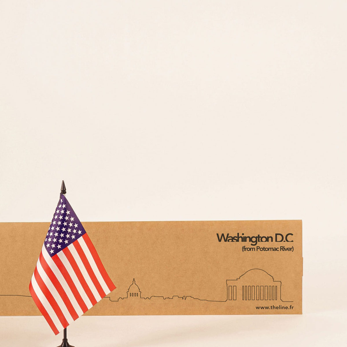 125 cm Washington Line art captures iconic landmarks like the Jefferson Memorial and US Capitol in sleek style.