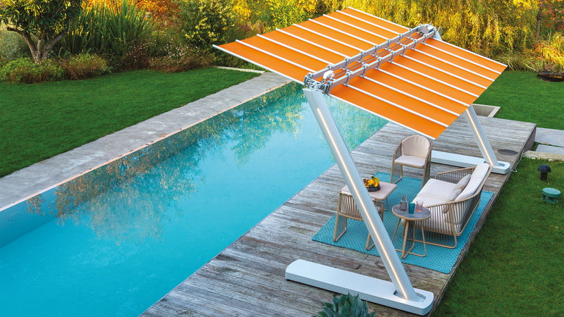 FIM Flexy Zen Cantilever Umbrella - 10' Wide Retractable Shade System