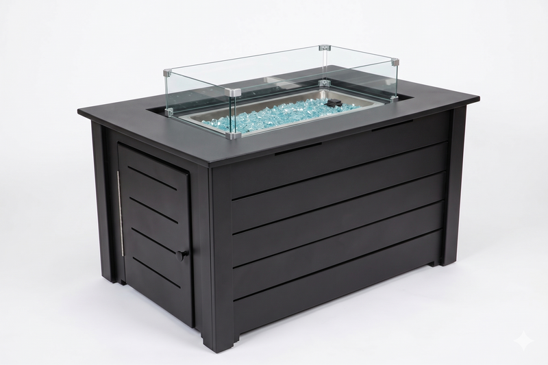 Poly Frame Outdoor Fire Table - Propane Gas Fire Pit