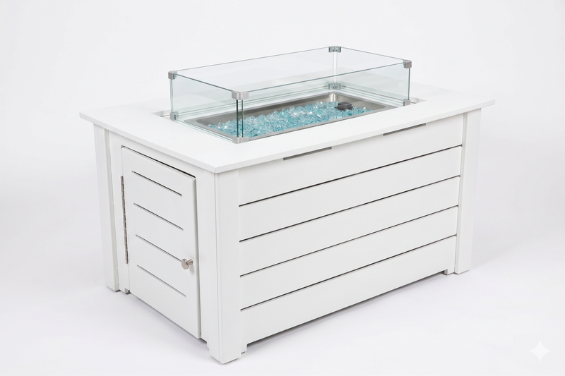 Poly Frame Outdoor Fire Table - Propane Gas Fire Pit