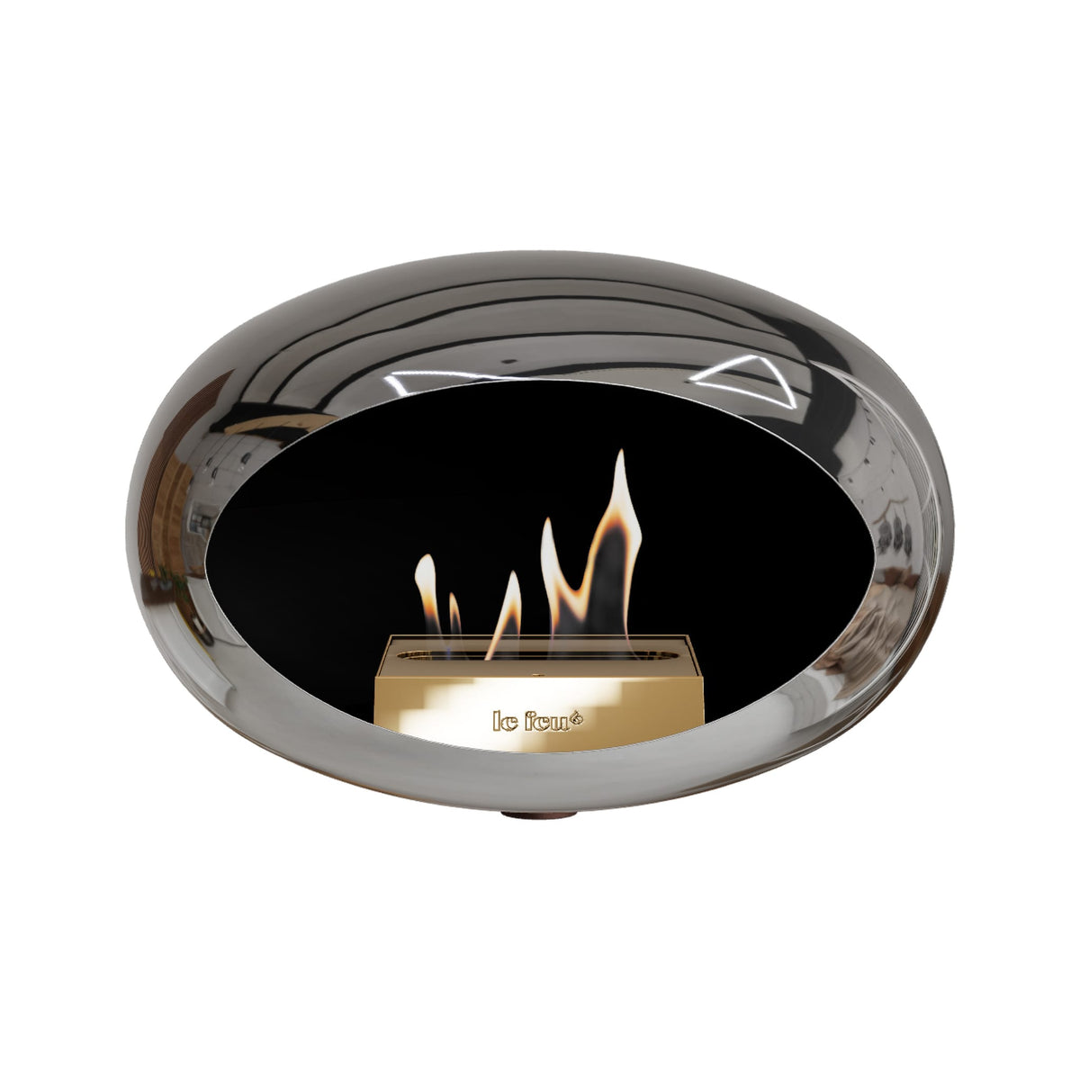 Le Feu Wall Dome &lt;br&gt;Chromed Silver