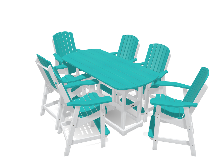 Krahn 6&#39; Bistro Table Set with 6 Chairs