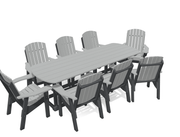8' Dining Table Set with 8 Chairs - MY OUTDOOR ROOM