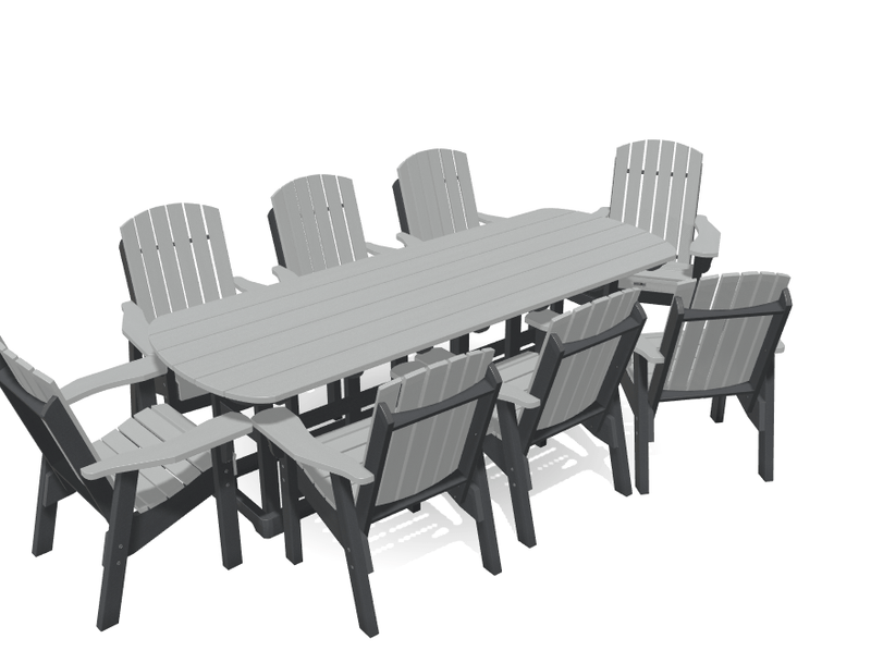 8' Dining Table Set with 8 Chairs - MY OUTDOOR ROOM