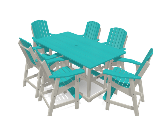 6' Bistro Table Deluxe Set with 6 Chairs - MY OUTDOOR ROOM