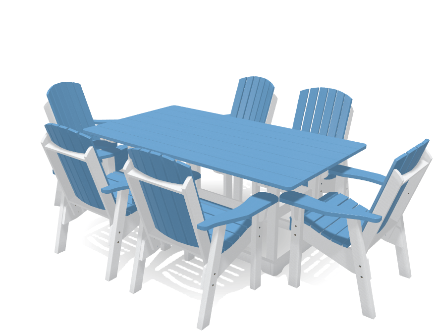 6' Dining Table Deluxe Set with 6 Chairs - MY OUTDOOR ROOM