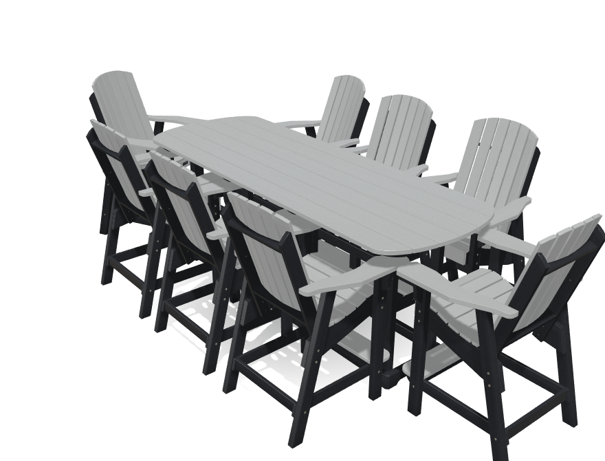 8' Bistro Set with 8 Chairs - MY OUTDOOR ROOM