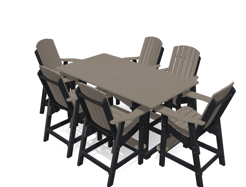 6' Bistro Table Deluxe Set with 6 Chairs - MY OUTDOOR ROOM
