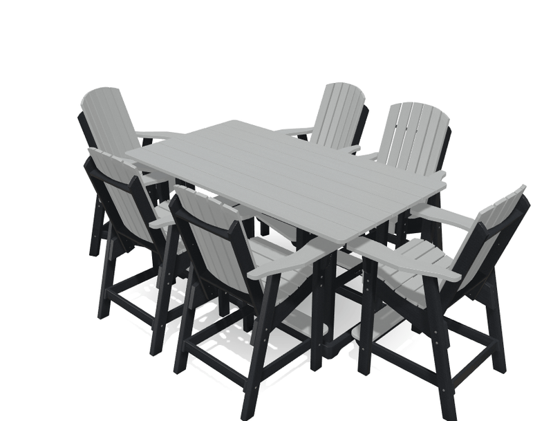 6' Bistro Table Deluxe Set with 6 Chairs - MY OUTDOOR ROOM