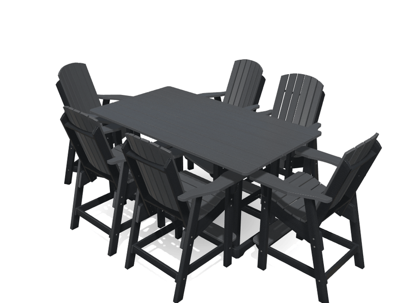 6' Bistro Table Deluxe Set with 6 Chairs - MY OUTDOOR ROOM