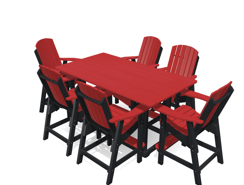 6' Bistro Table Deluxe Set with 6 Chairs - MY OUTDOOR ROOM