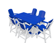 6' Bistro Table Deluxe Set with 6 Chairs - MY OUTDOOR ROOM