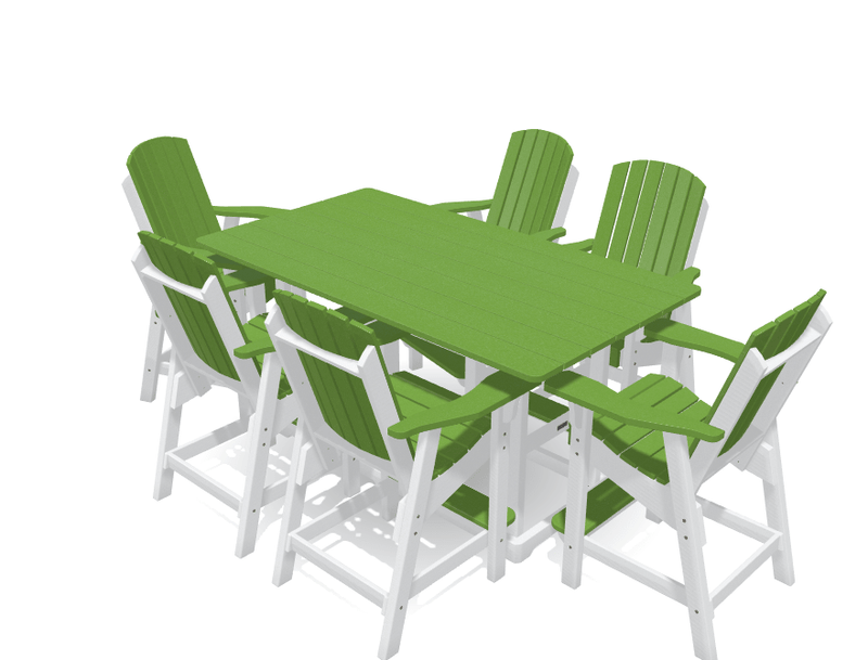 6' Bistro Table Deluxe Set with 6 Chairs - MY OUTDOOR ROOM