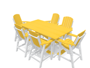 6' Bistro Table Deluxe Set with 6 Chairs - MY OUTDOOR ROOM