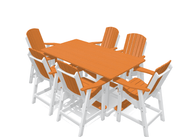 6' Bistro Table Deluxe Set with 6 Chairs - MY OUTDOOR ROOM