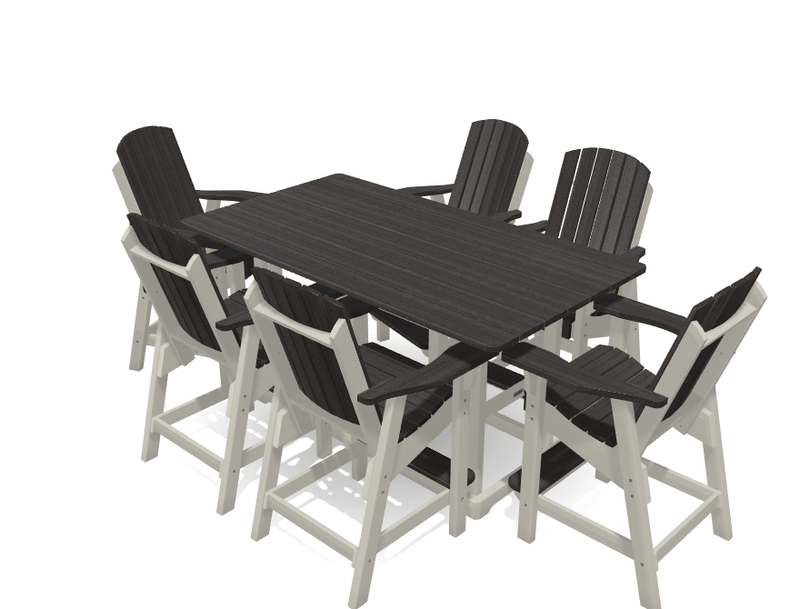 6' Bistro Table Deluxe Set with 6 Chairs - MY OUTDOOR ROOM