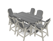 6' Bistro Table Deluxe Set with 6 Chairs - MY OUTDOOR ROOM
