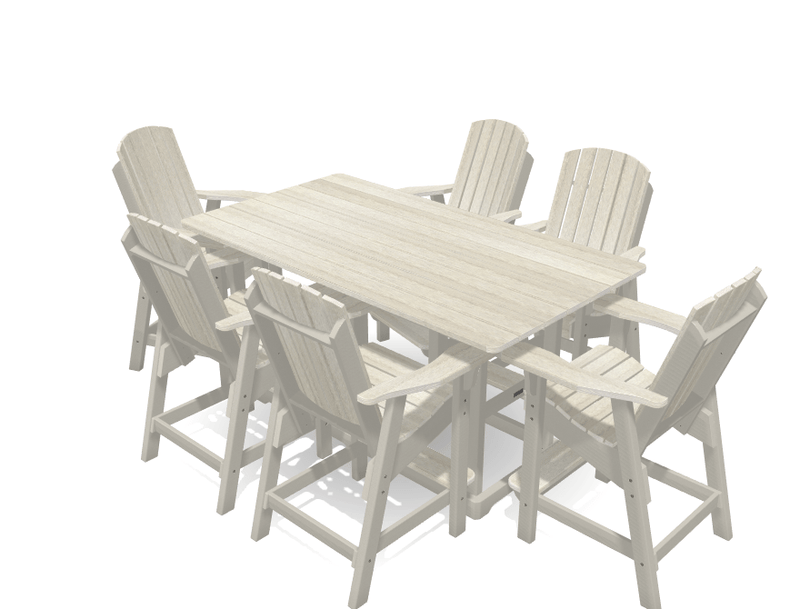 6' Bistro Table Deluxe Set with 6 Chairs - MY OUTDOOR ROOM