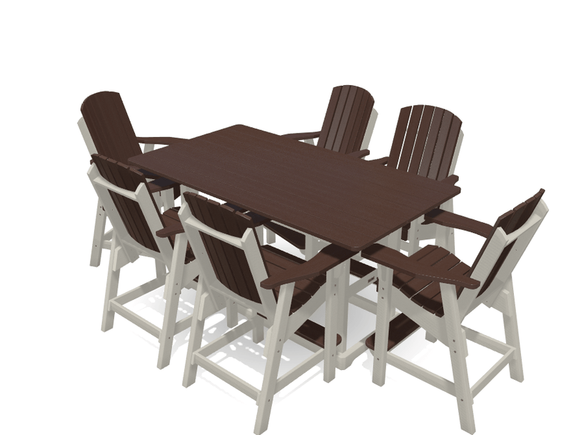6' Bistro Table Deluxe Set with 6 Chairs - MY OUTDOOR ROOM