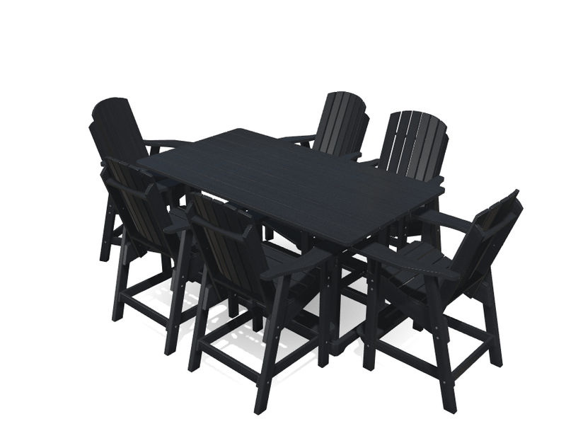 6' Bistro Table Deluxe Set with 6 Chairs - MY OUTDOOR ROOM