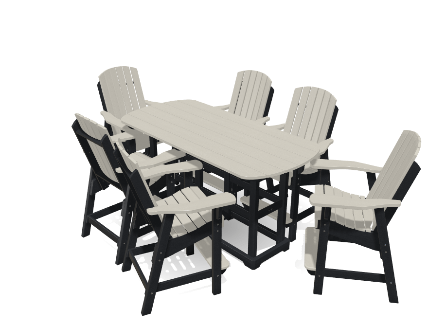 6' Bistro Table Set with 6 Chairs - MY OUTDOOR ROOM