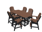 6' Bistro Table Set with 6 Chairs - MY OUTDOOR ROOM