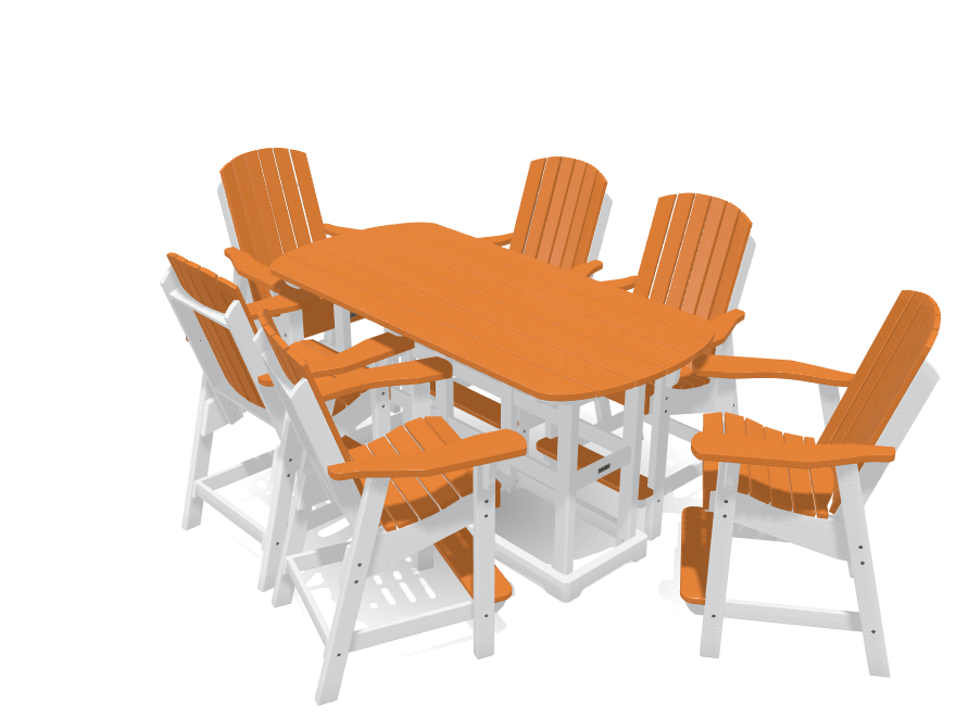 6&#39; Bistro Table Set with 6 Chairs - MY OUTDOOR ROOM