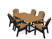 6' Dining Table Deluxe Set with 6 Chairs - MY OUTDOOR ROOM
