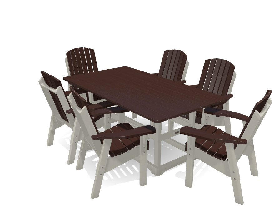 6&#39; Dining Table Deluxe Set with 6 Chairs - MY OUTDOOR ROOM