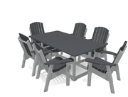6' Dining Table Deluxe Set with 6 Chairs - MY OUTDOOR ROOM